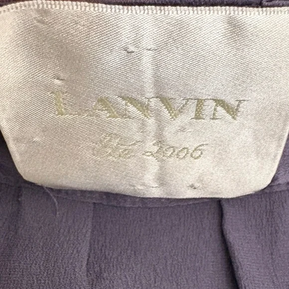 Lanvin Ete 2006 Y2K VTG 100% Silk Deep Lavender double drawstring waist dress 38 - Picture 11 of 12